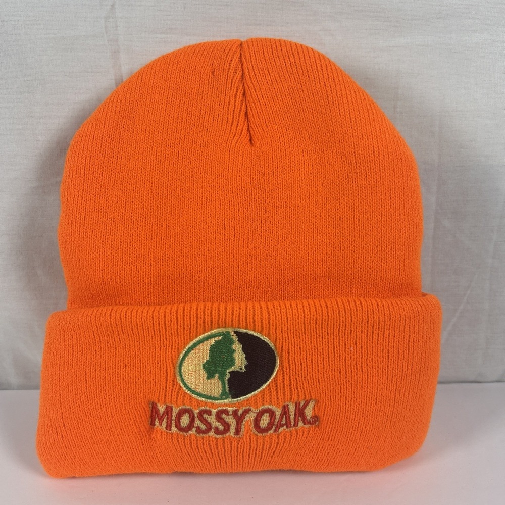Mossy Oak Super Heavy Knit Hat Insulated Hunting Beanie Fluorescent Orange